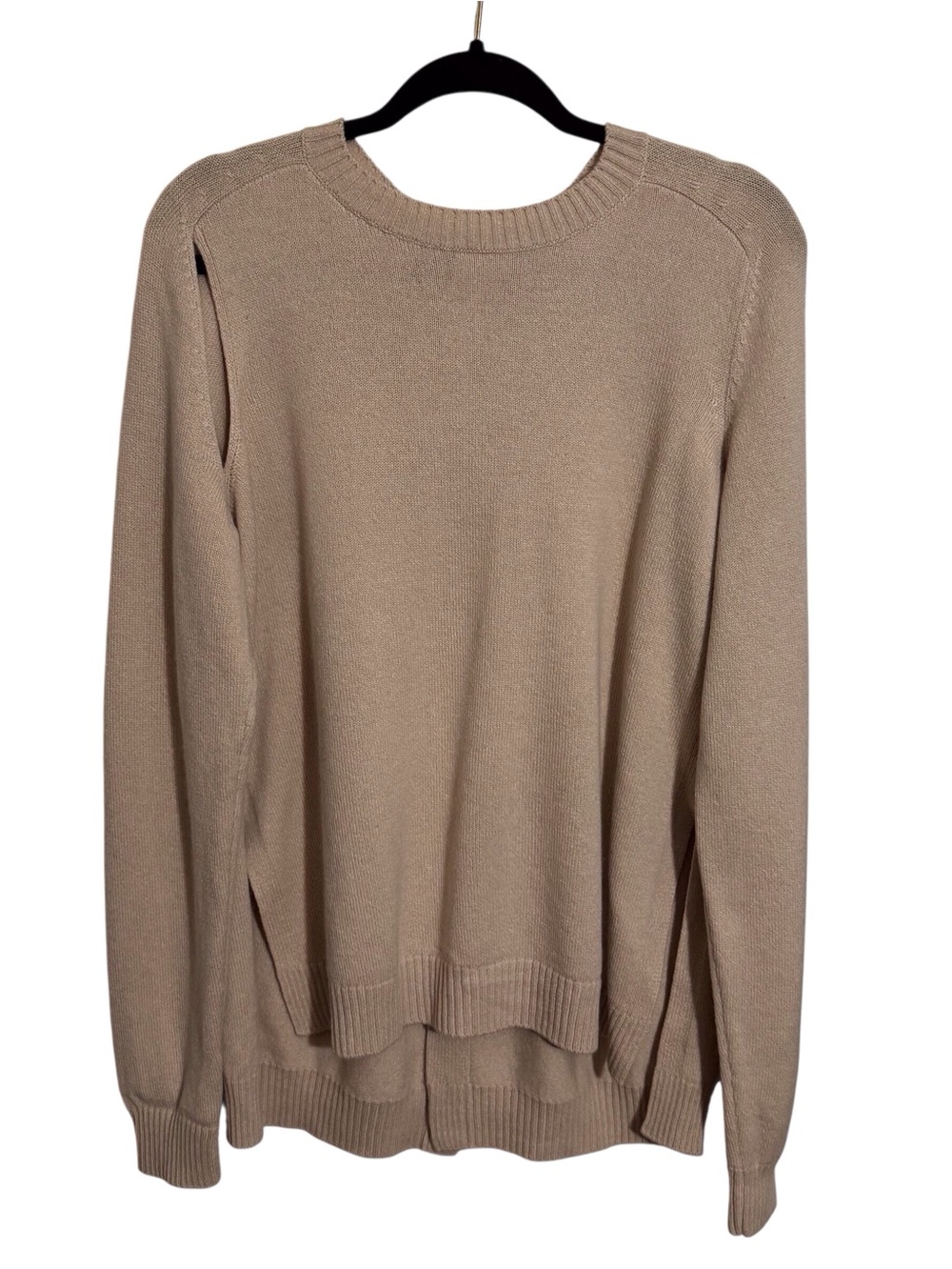 Tods Womens NWT Large Brown Wool Silk Cashmere Sweater Fly Away Back Cutout
